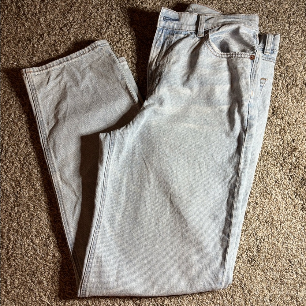 American Eagle Strigid Highest Waist Crossover Baggy Straight Jean- Size 8